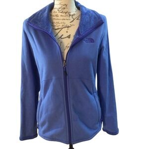 Women's The North Face Blue Fleece Front Zip Jacket Size Medium